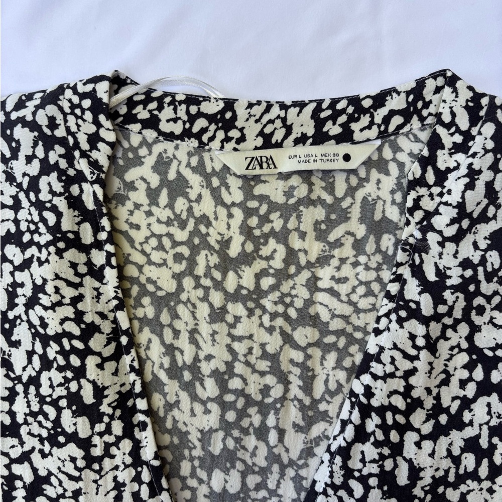 Zara Black and White Long Sleeve Dress